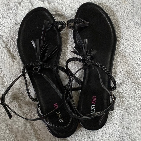 JustFab Shoes - Black JustFab Gladiator Sandals